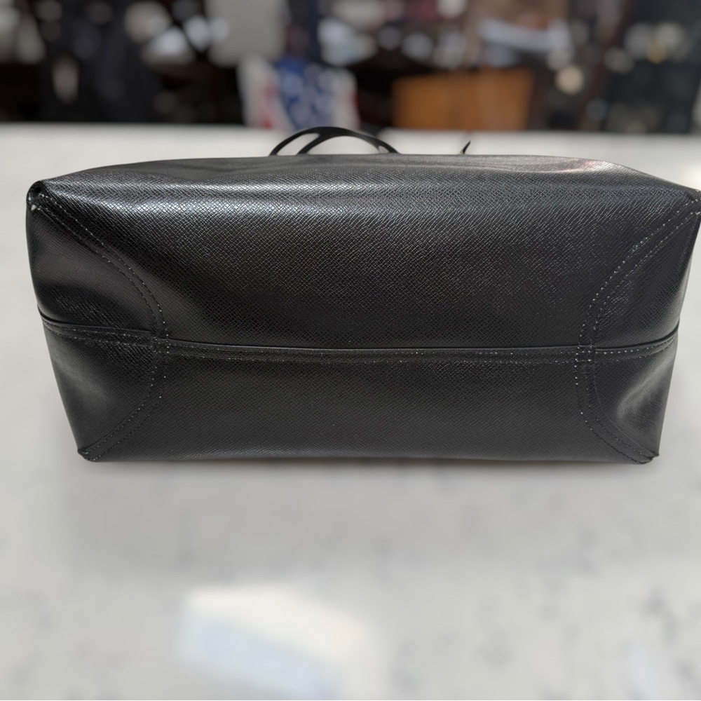Coach Reversible Black Leather Tote with Logo Zip Pouch - Picture 4 of 11